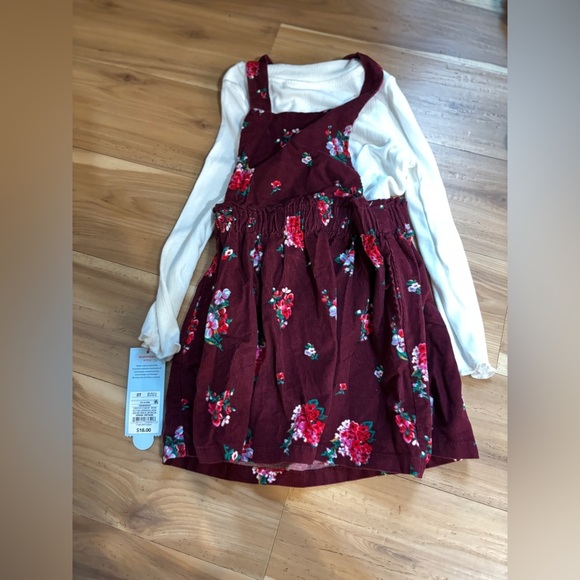 Cat & Jack Other - Cat & Jack Burgundy Floral Kids Dress